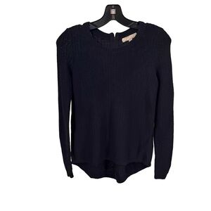 Banana Republic Women’s Navy Blue Sweater Scoop Neck Gold Back Zip Sz SP